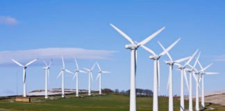 Wind turbines at Perdekraal East in South Africa fully operational Wind turbines at Perdekraal East wind farm in South Africa fully operational
