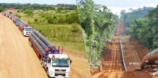 East African Crude Oil Pipeline: 5 Monumental Impacts at 64.5% Completion East African Crude Oil Pipeline with industrial pumps and heated infrastructure at construction site.